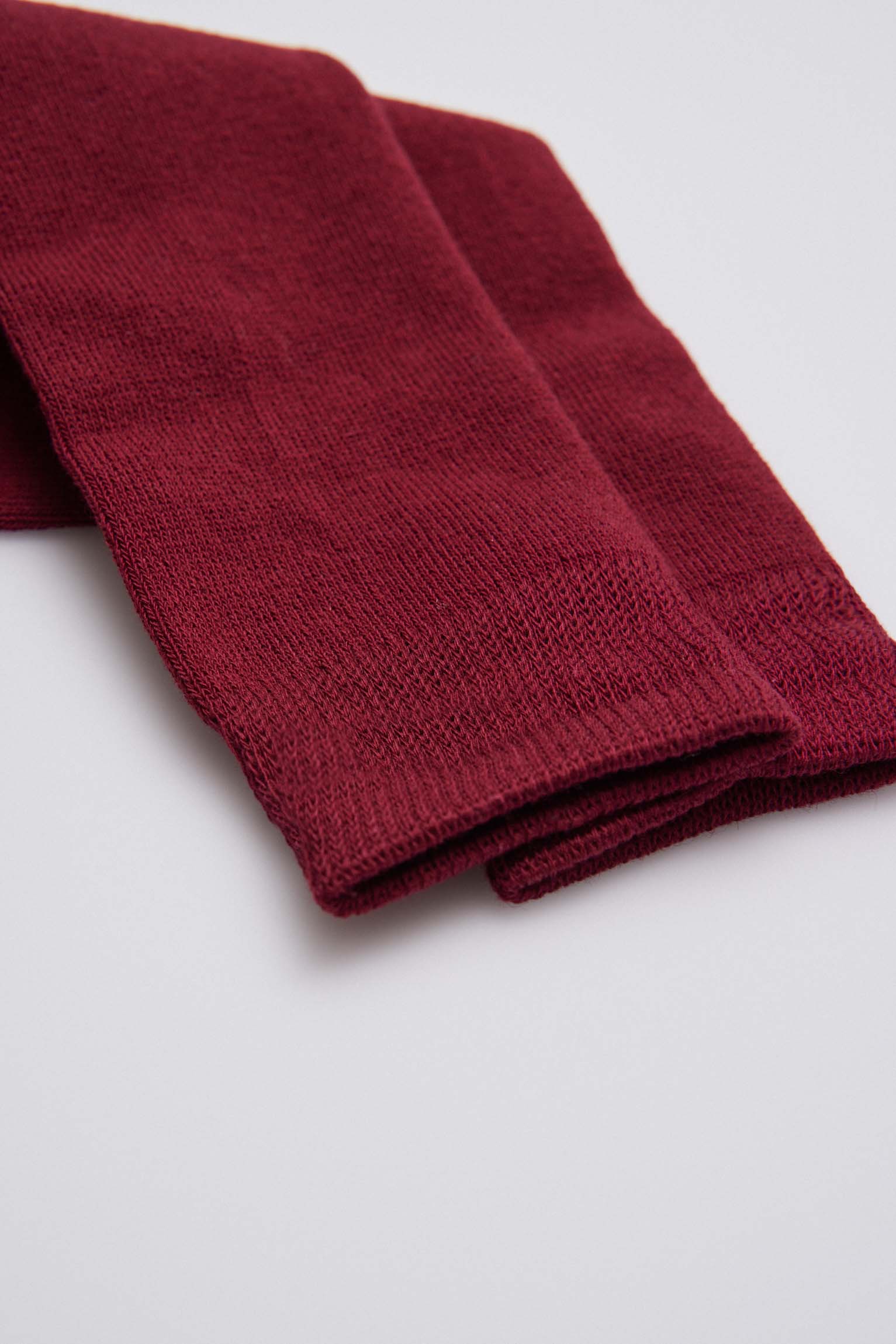 02815 2 calcetin infantil largo algodon - Granate