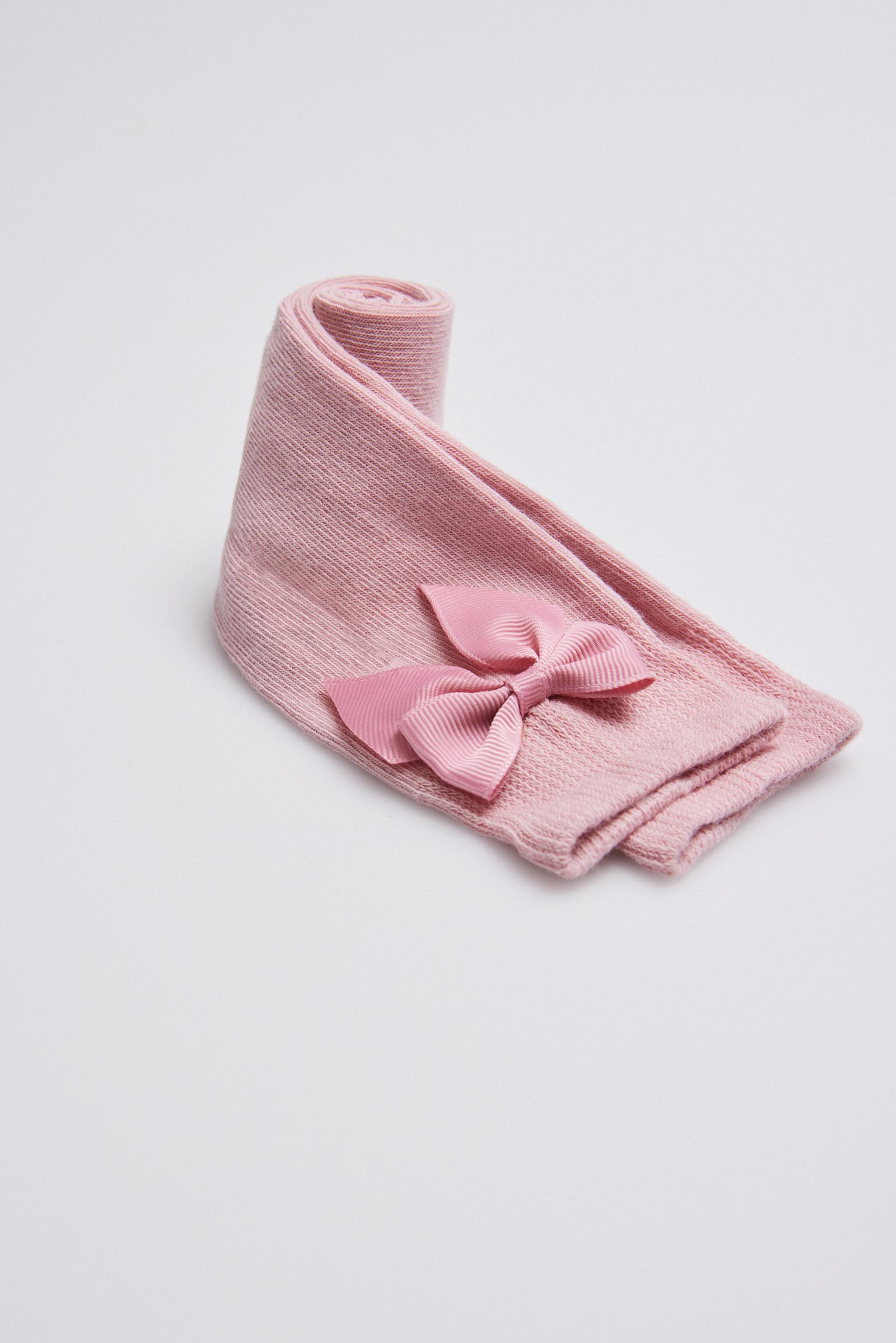 02820 2 calcetin largo lazo - Rosa