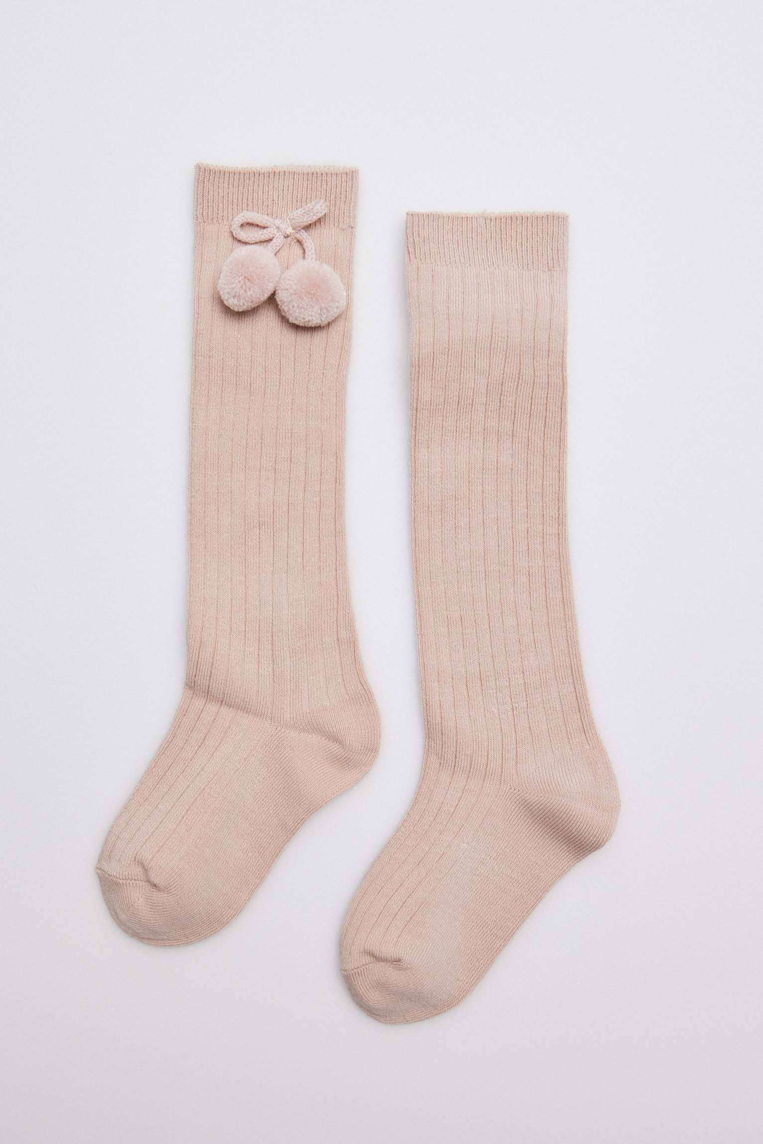 02833 1 calcetin infantil largo - Beige