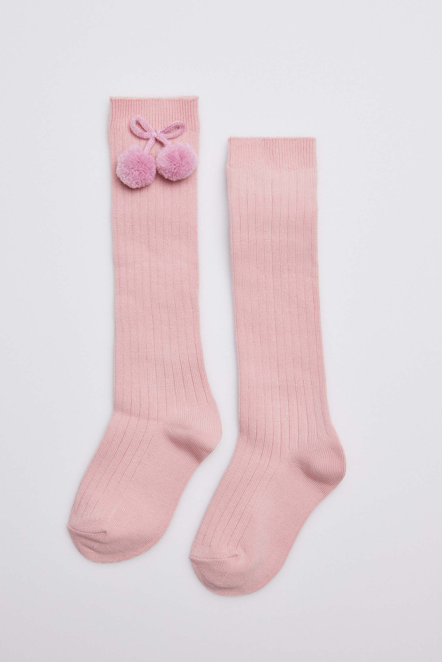 02833 1 calcetin infantil largo - Rosa palo