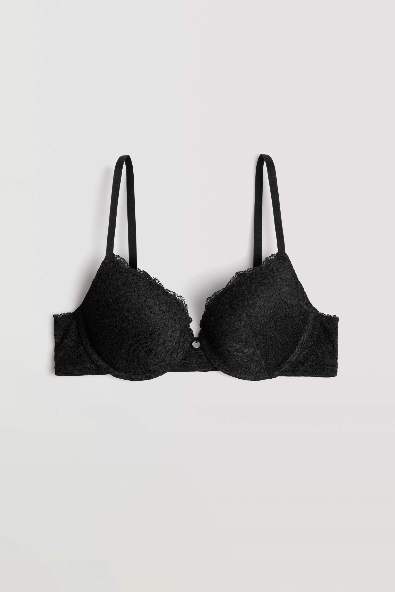 Reggiseno push up nero e mutandine brasiliane nere lingerie nera