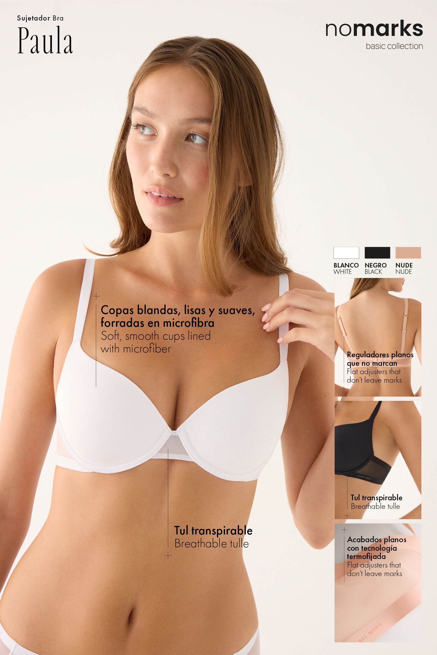 Reggiseno imbottito con ferretto nero Paula di nomarks