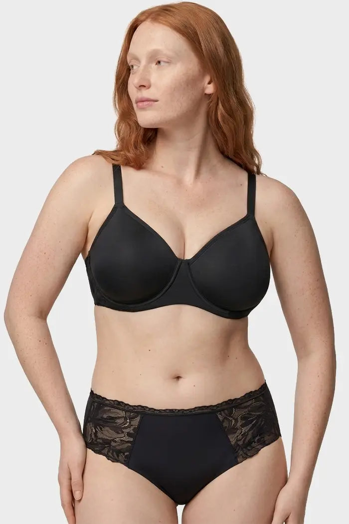 Slip midi con dettagli in pizzo nero
