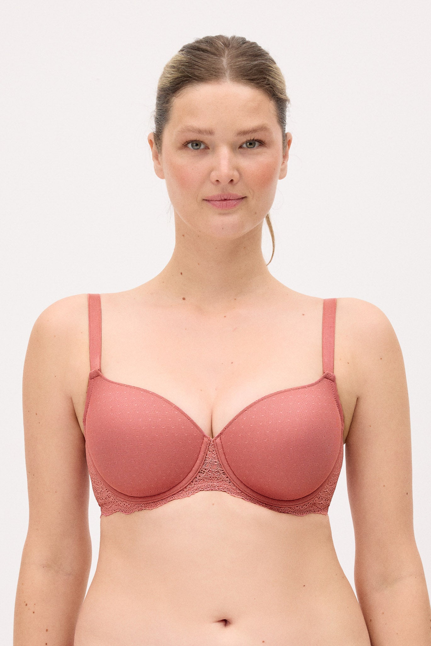 Reggiseno con ferretto a copertura totale con imbottitura in plumetis rosa
