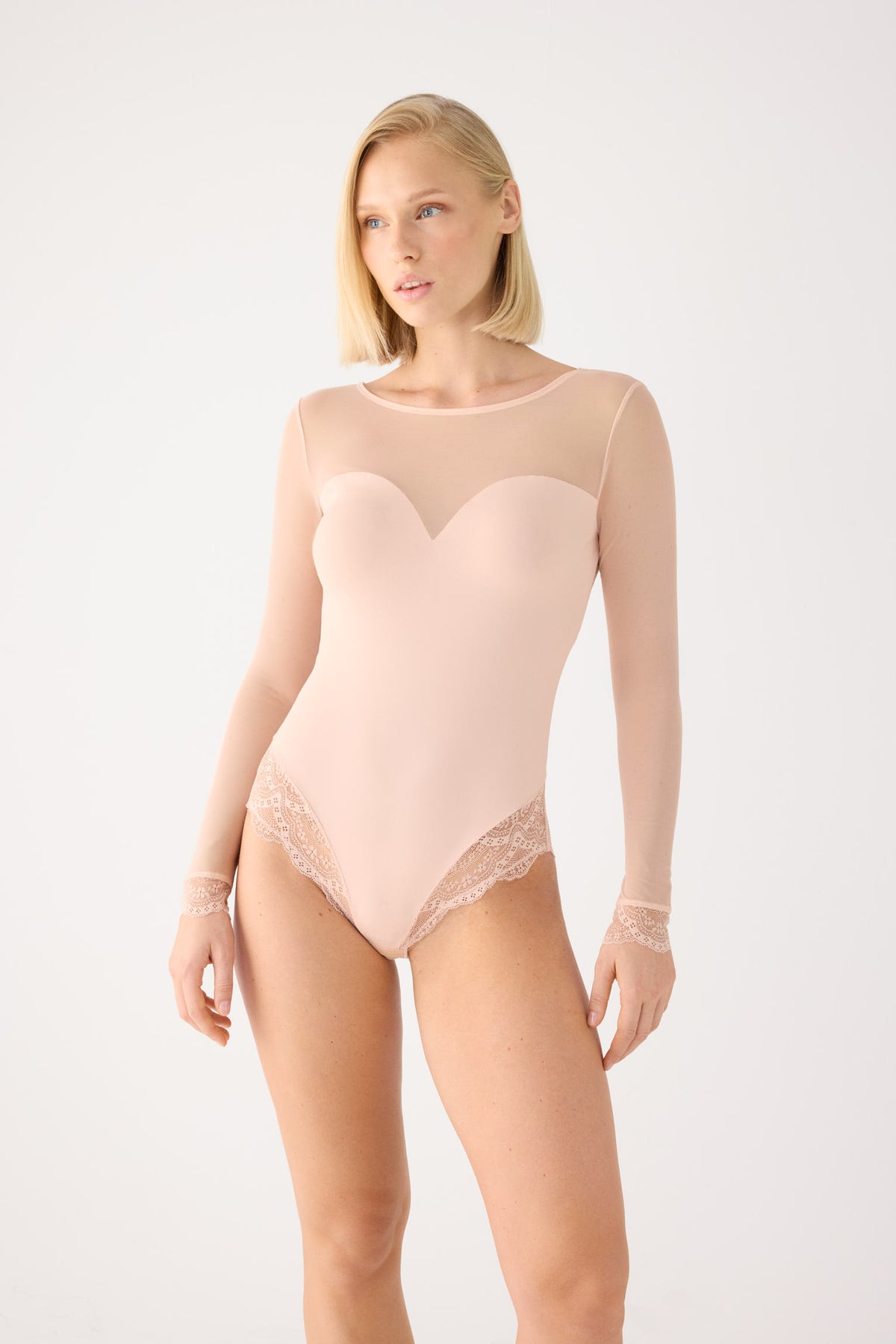 Body manica lunga schiena descubierta nude | Paula Echevarría Limited Edition