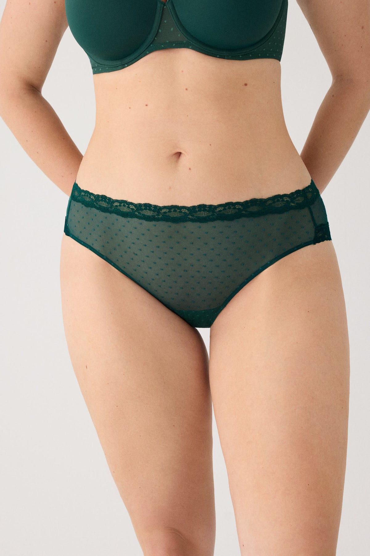 Slip midi plumetis verde bottiglia