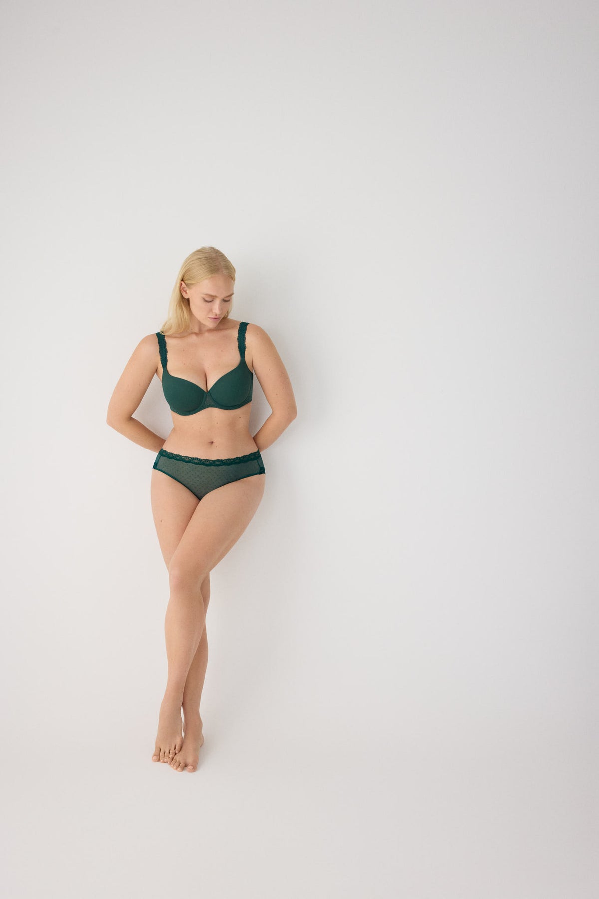 Slip midi plumetis verde bottiglia