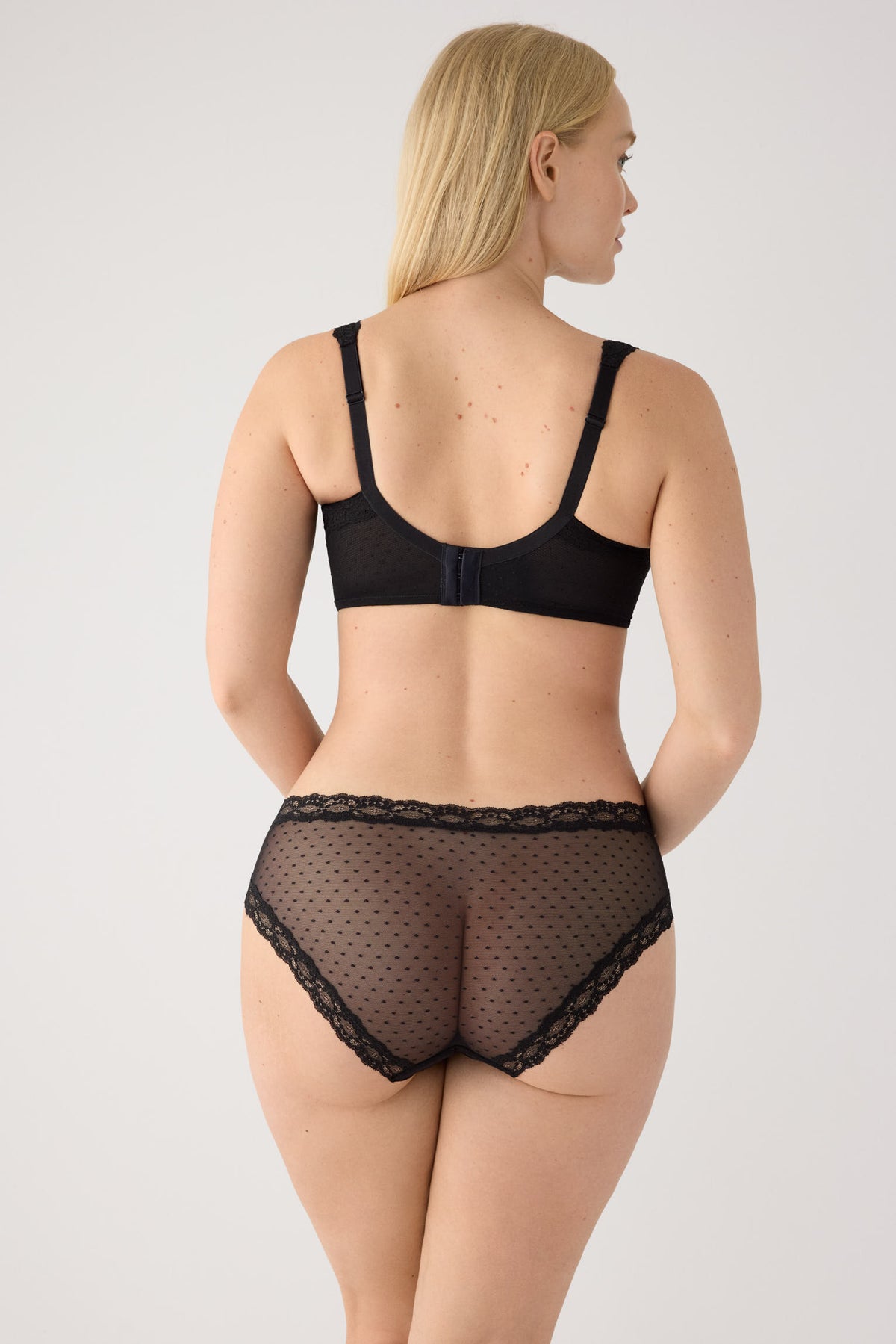 Slip midi plumetis nero