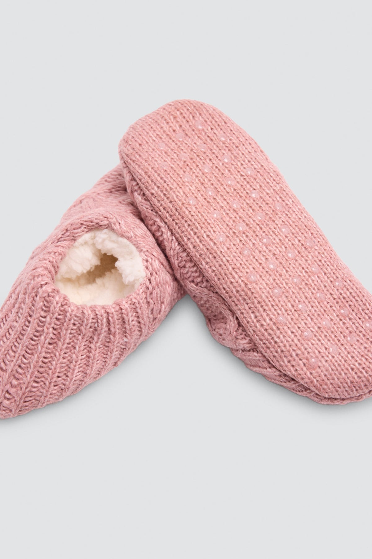Calzini-pantofola da donna antiscivolo rosa