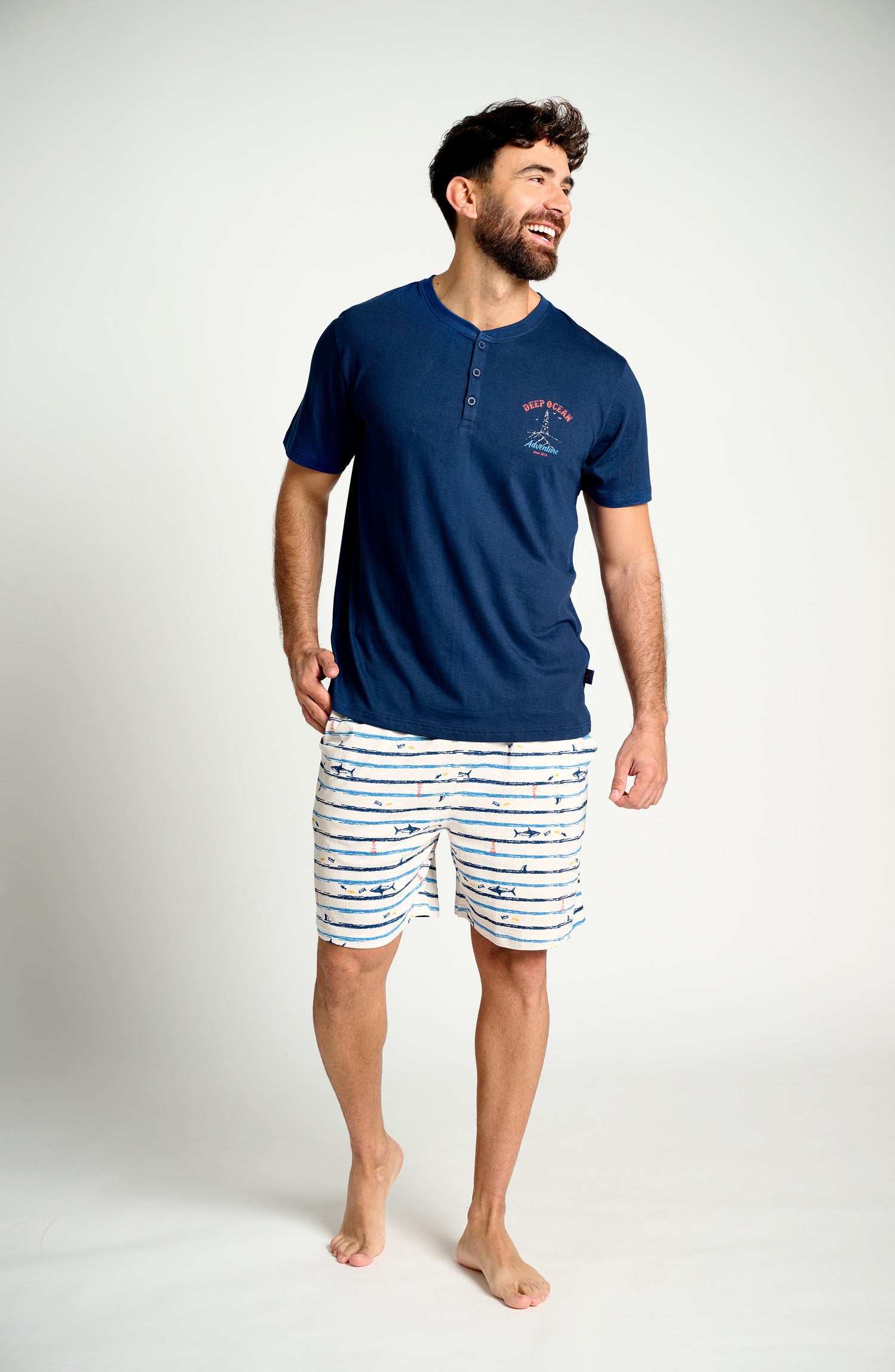 Pijama hombre corto algodón Ocean Adventure | MUYDEMI - Ysabel Mora