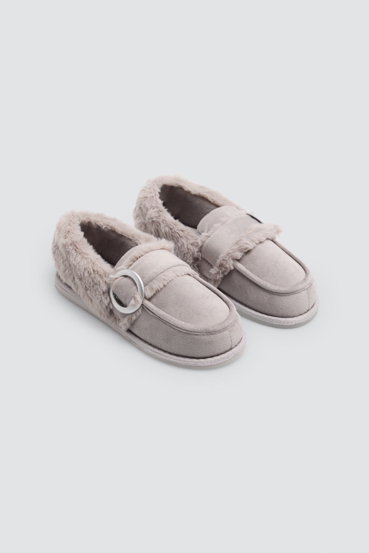 14188-ROSA-zapatillas-de-casa-mujer-con-ribete-de-pelo-rosas