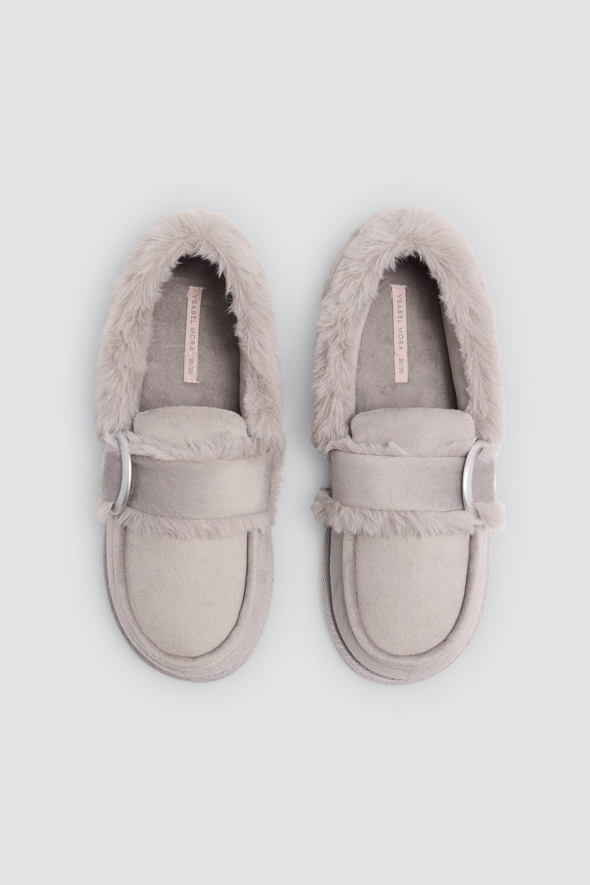 14188-ROSA-zapatillas-de-casa-mujer-con-ribete-de-pelo-rosas
