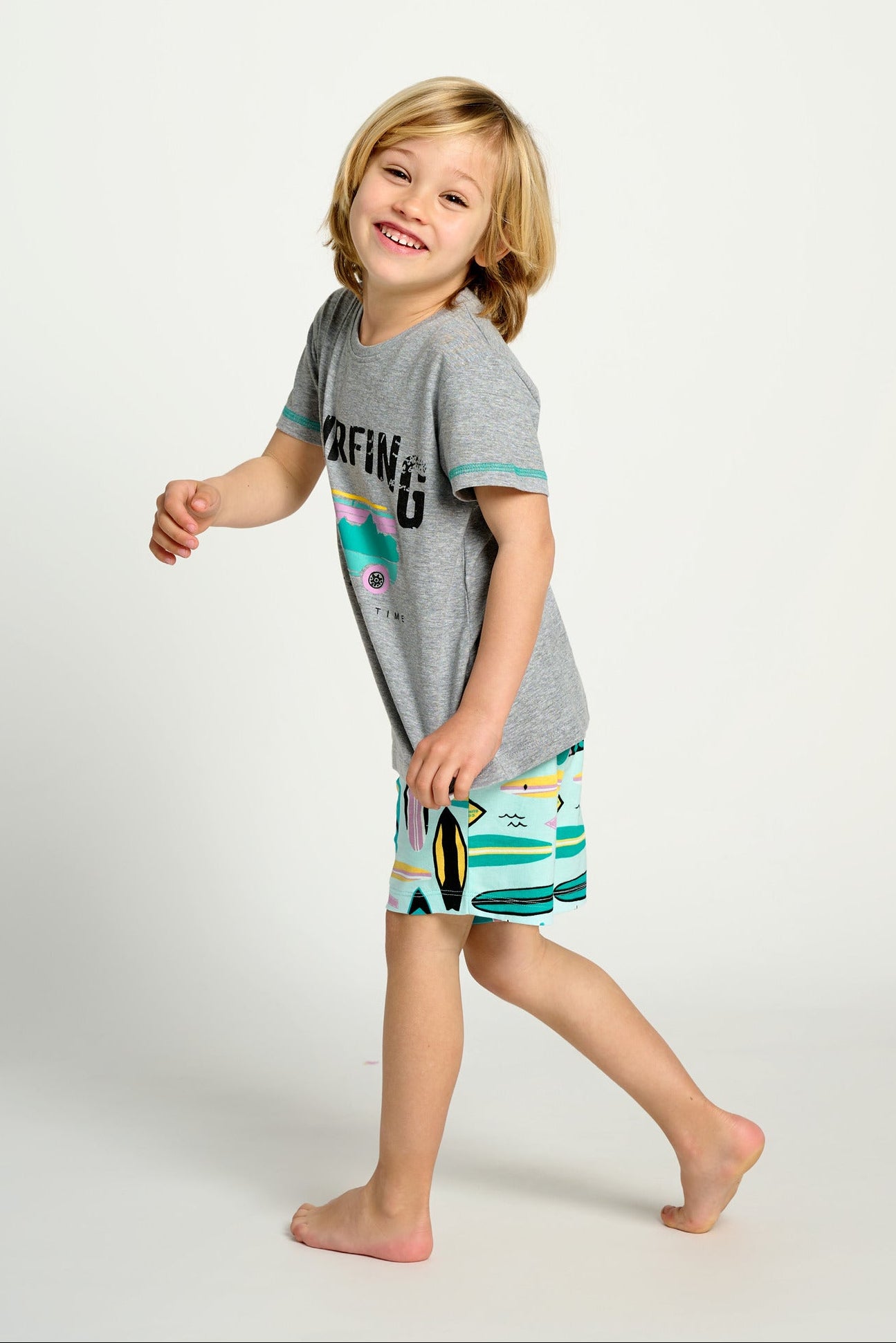 Pigiama corto in cotone da surfista per bambini | MUYDEMI