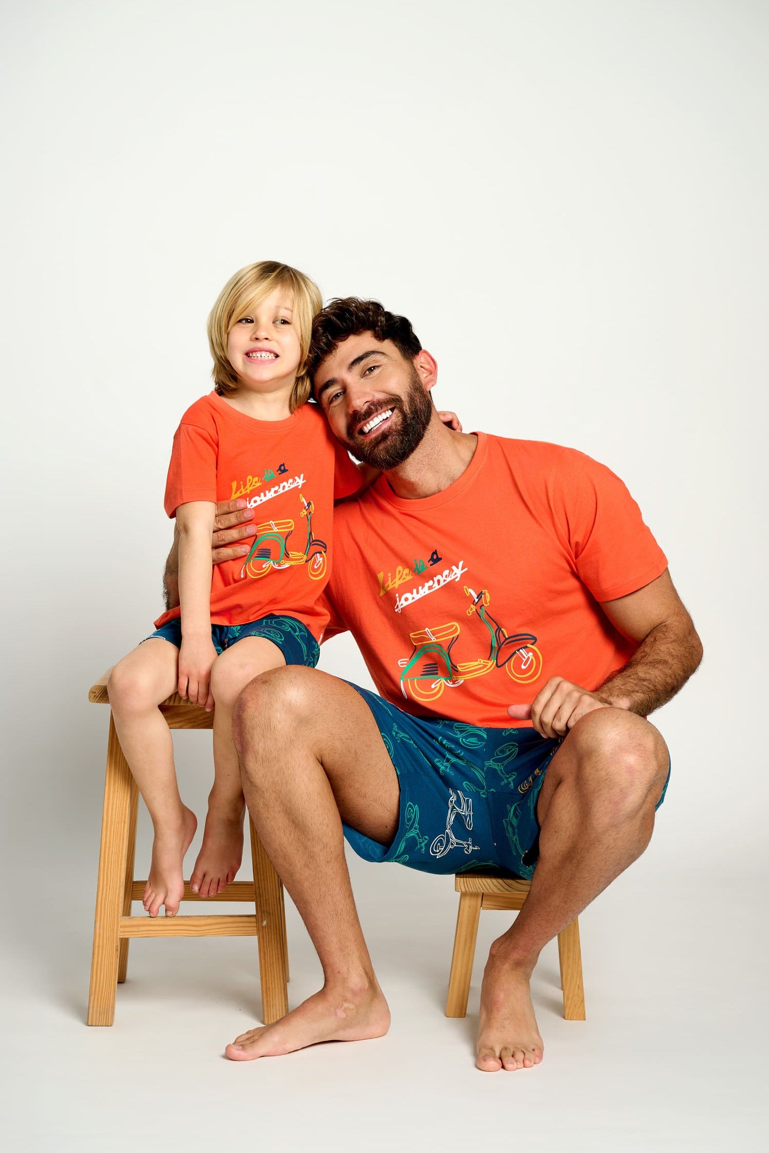 Pigiama corto da motociclista in cotone da uomo | MUYDEMI