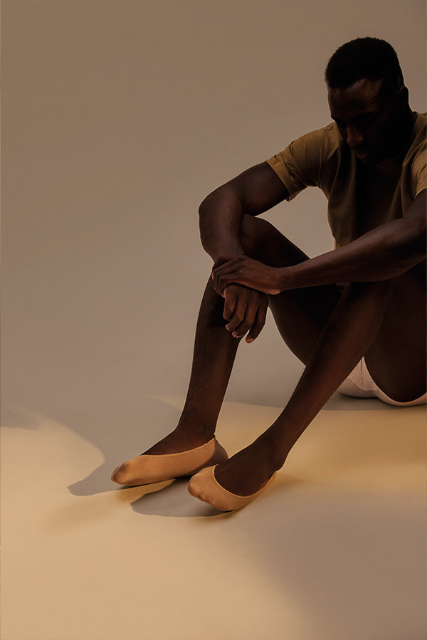Calzini invisibili da mignolo in cotone beige