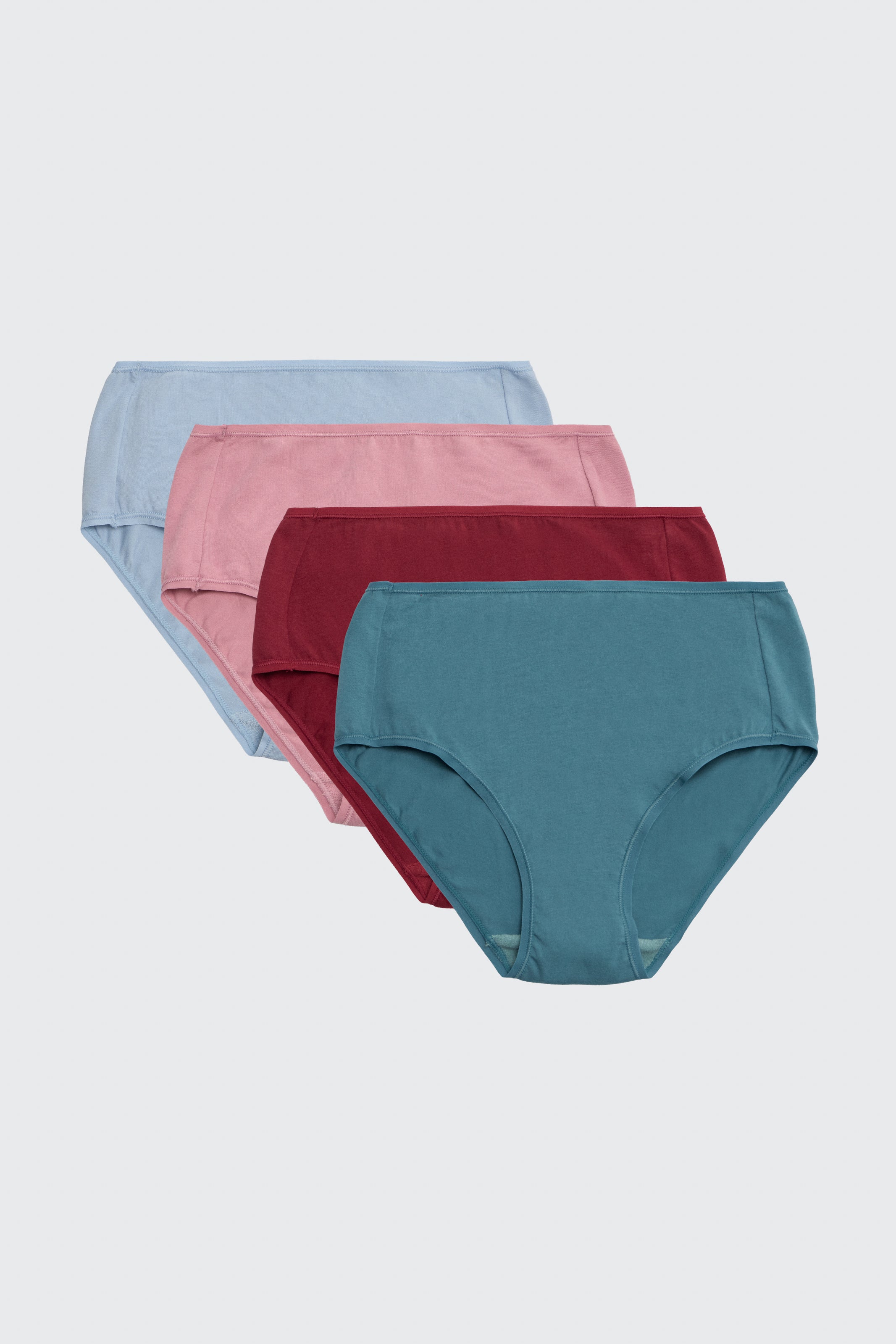 Confezione da 4 mutandine basic in cotone a vita alta