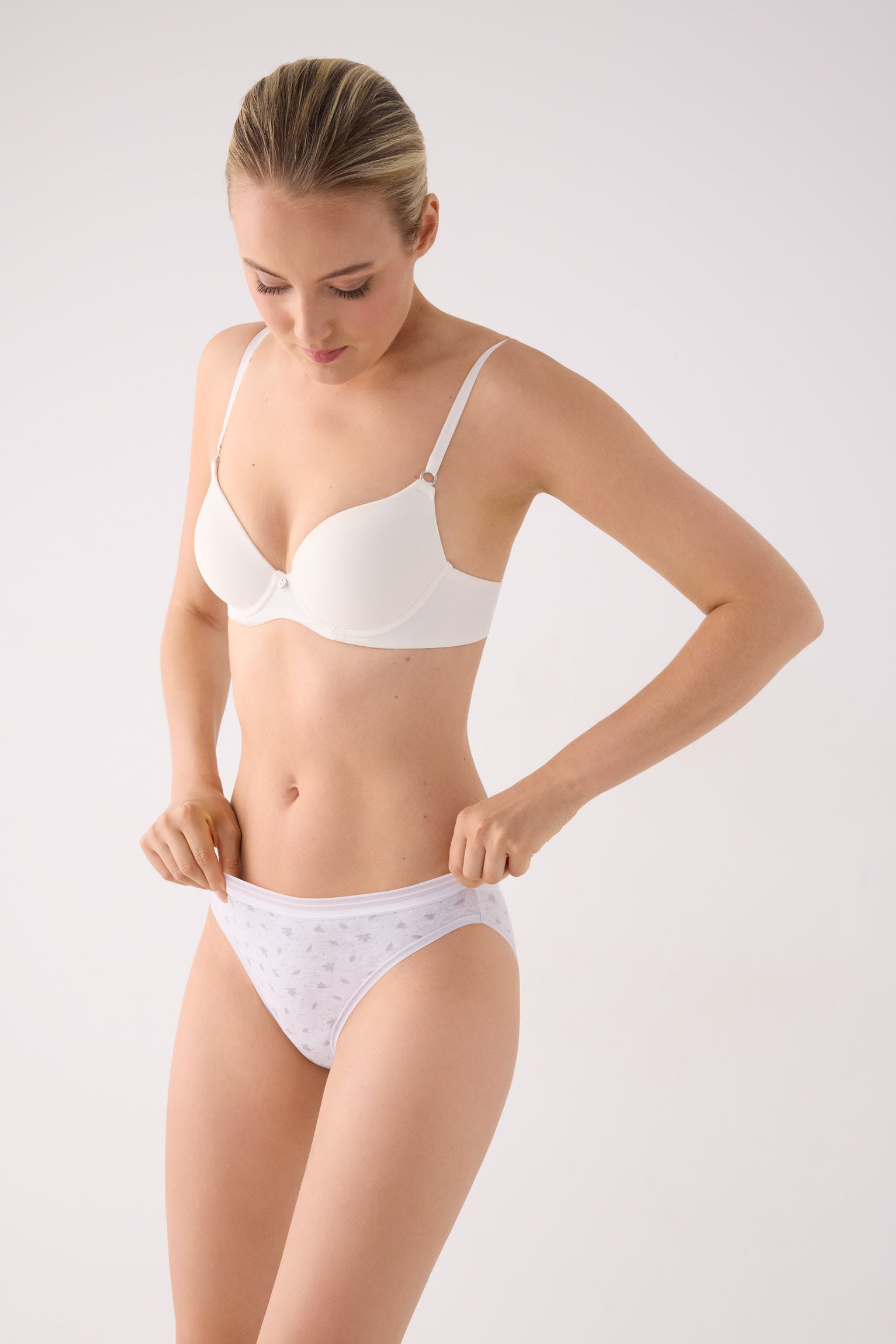 Confezione da 2 slip mini stampati in cotone, grigio