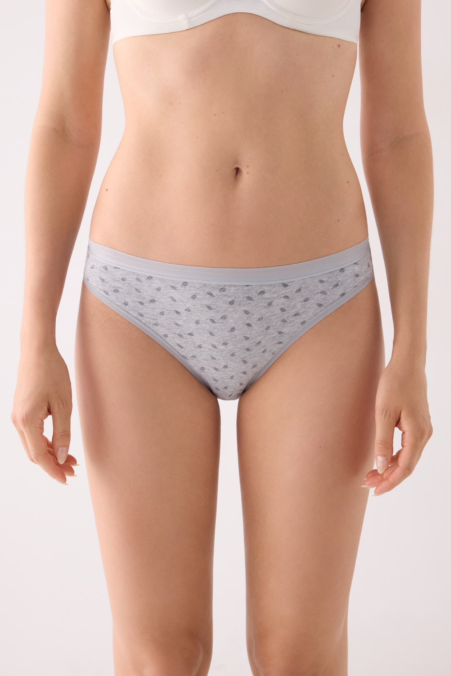 Confezione da 2 slip mini stampati in cotone, grigio