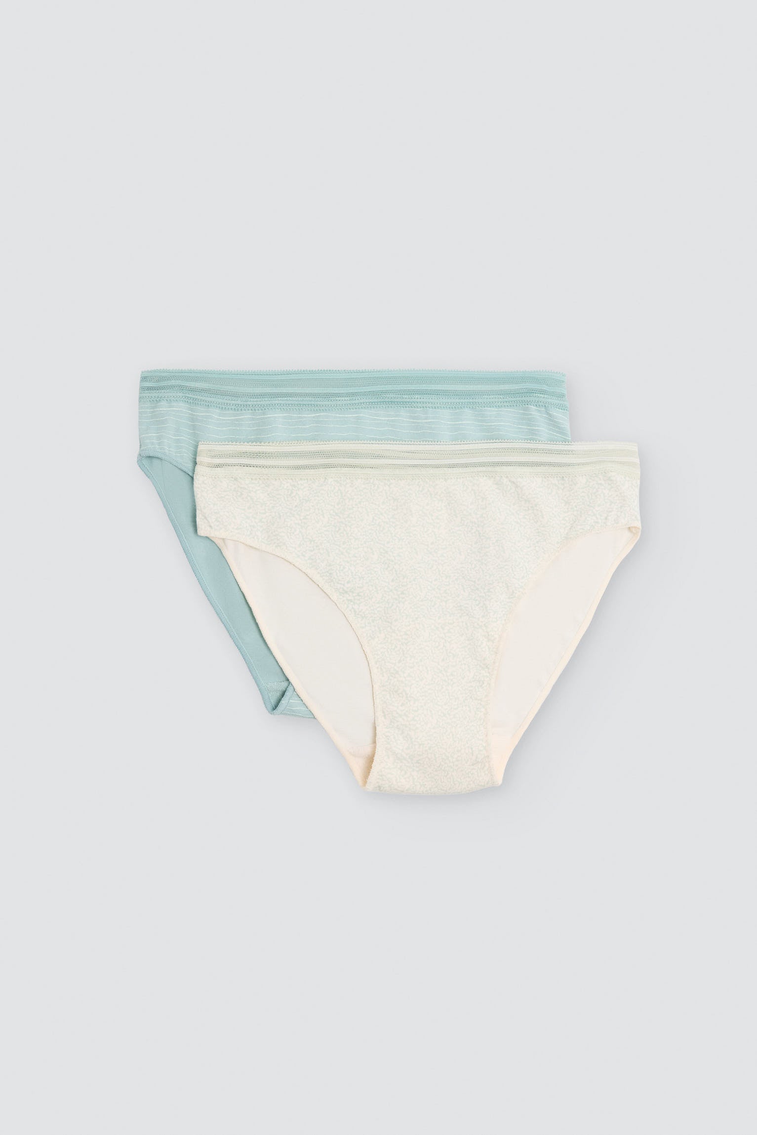 Confezione da 2 slip midi in cotone, verde