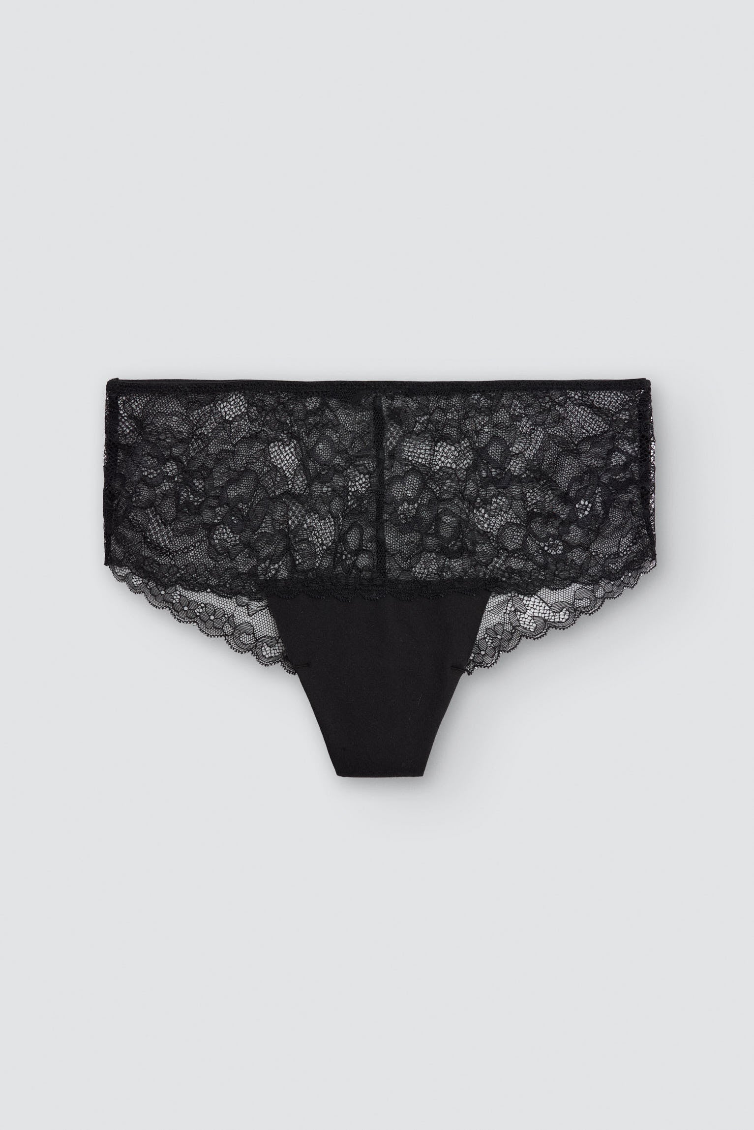 Slip hipster brasiliana cotone taglio laser con pizzo nero