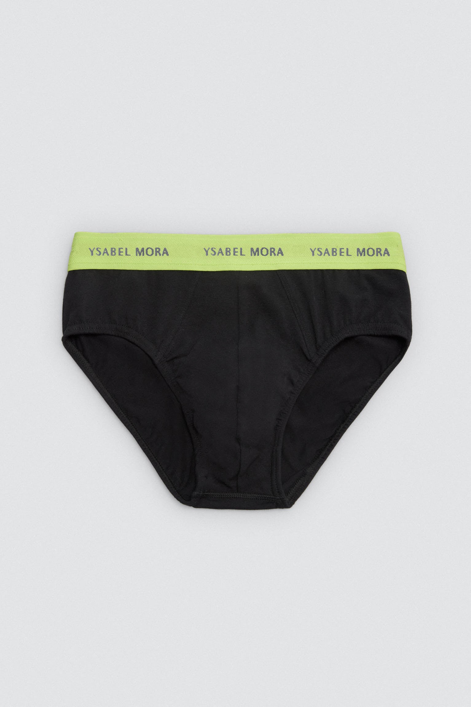 Confezione da 6 slip neri basic con fascia colorata