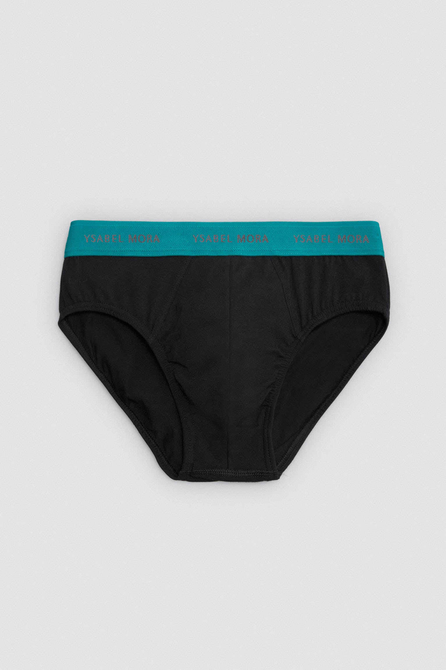 Confezione da 6 slip neri basic con fascia colorata