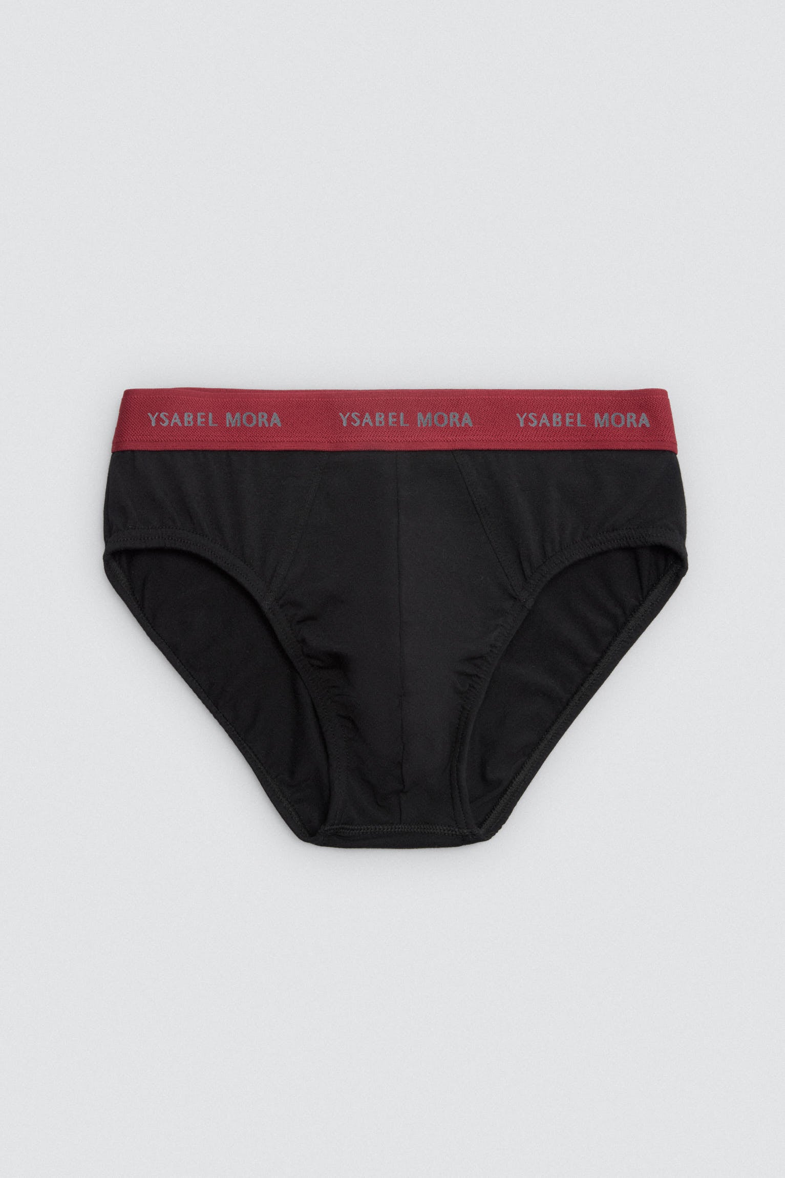 Confezione da 6 slip neri basic con fascia colorata