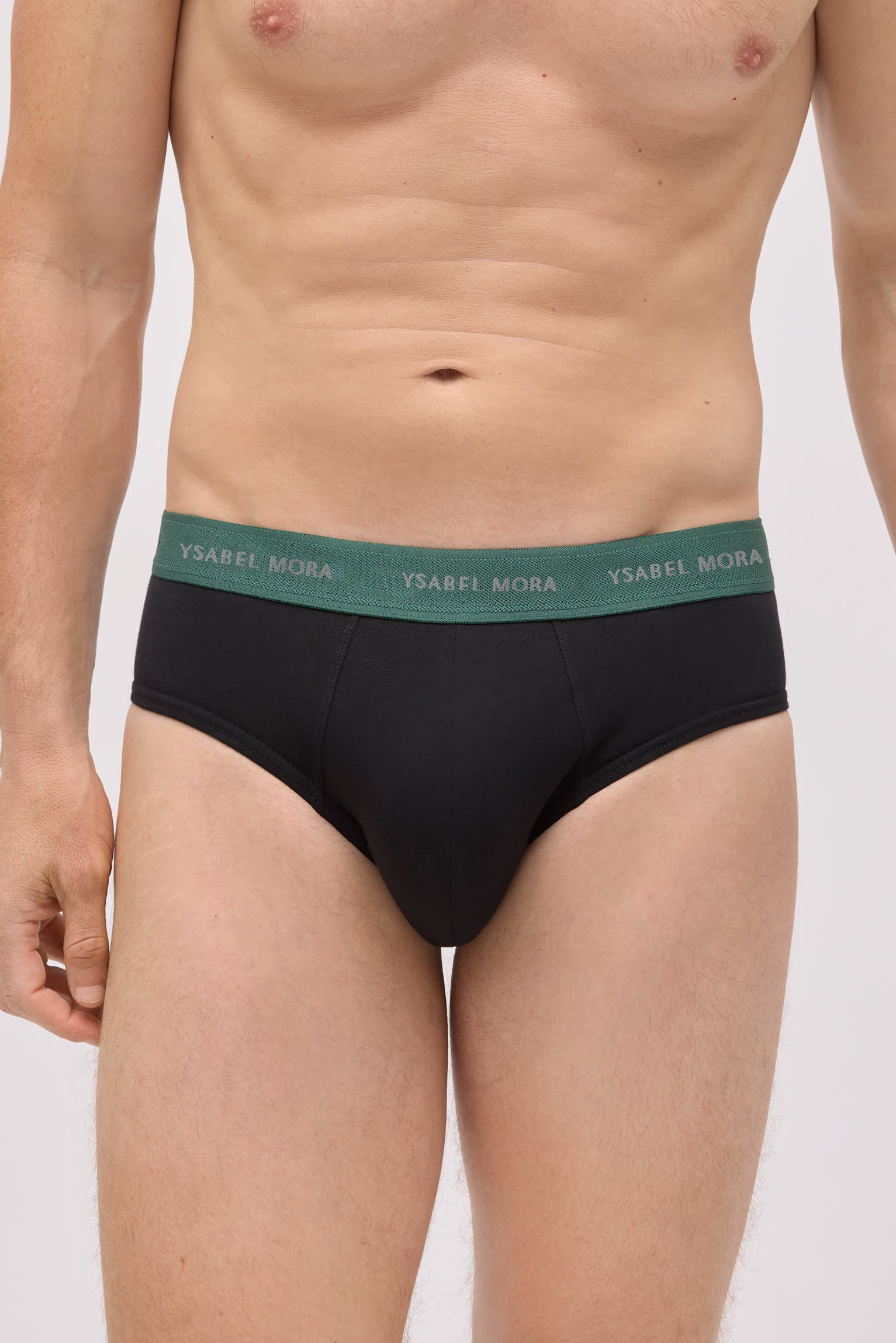 Confezione da 6 slip neri basic con fascia colorata