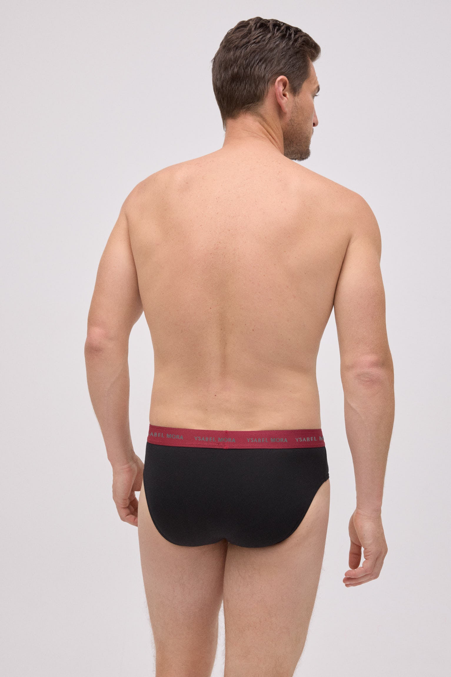 Confezione da 6 slip neri basic con fascia colorata