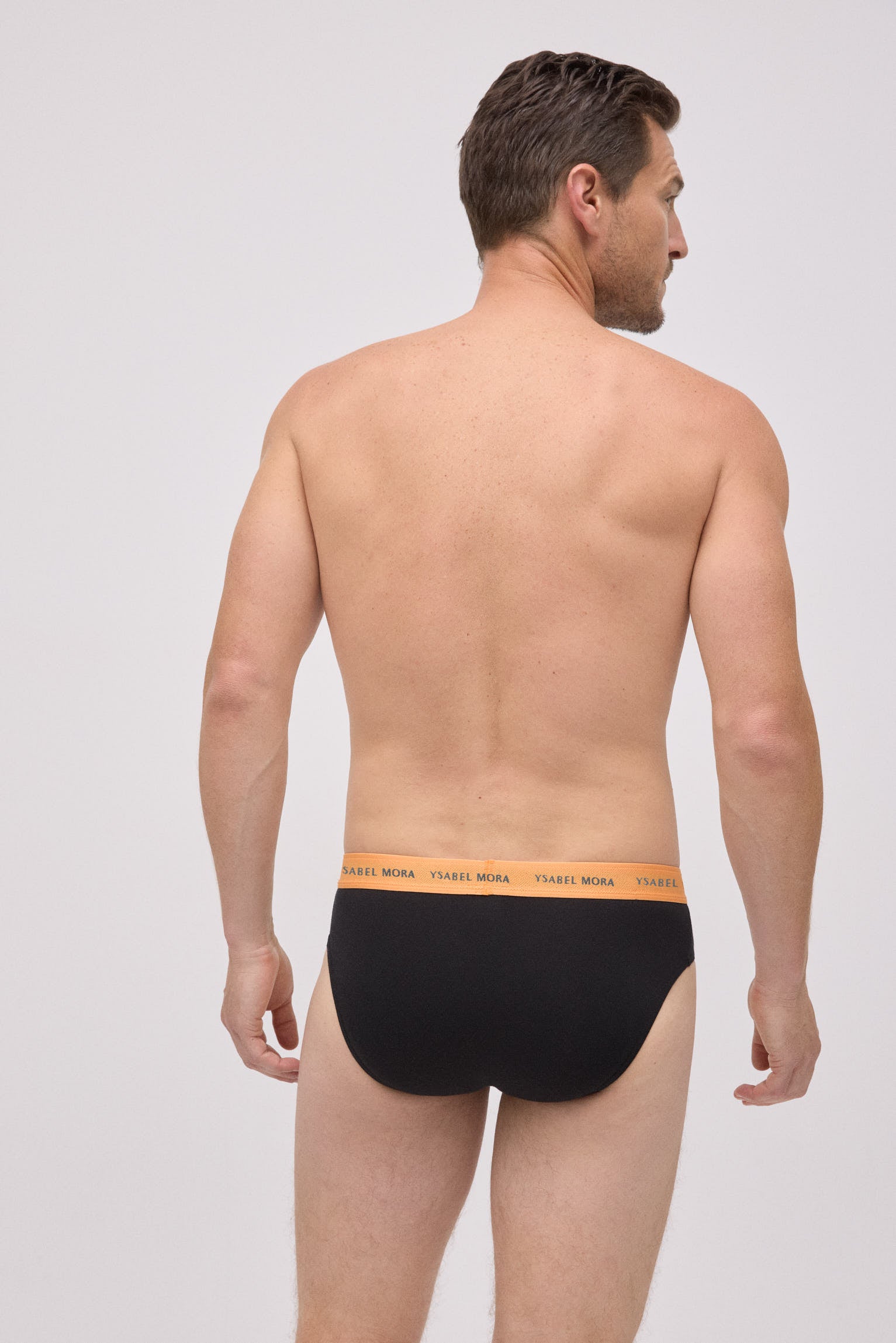 Confezione da 6 slip neri basic con fascia colorata