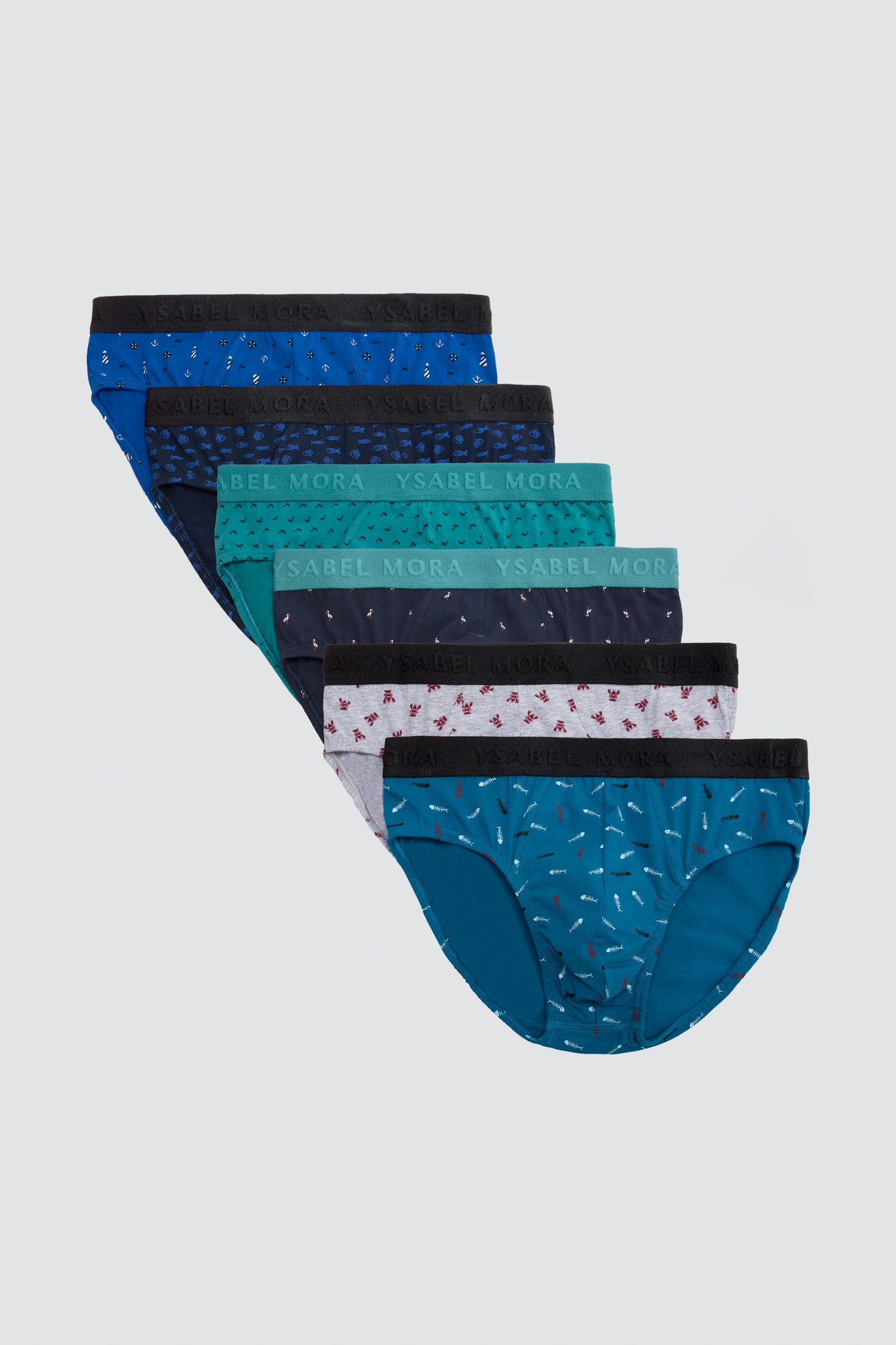 Confezione da 6 slip con stampa animalier