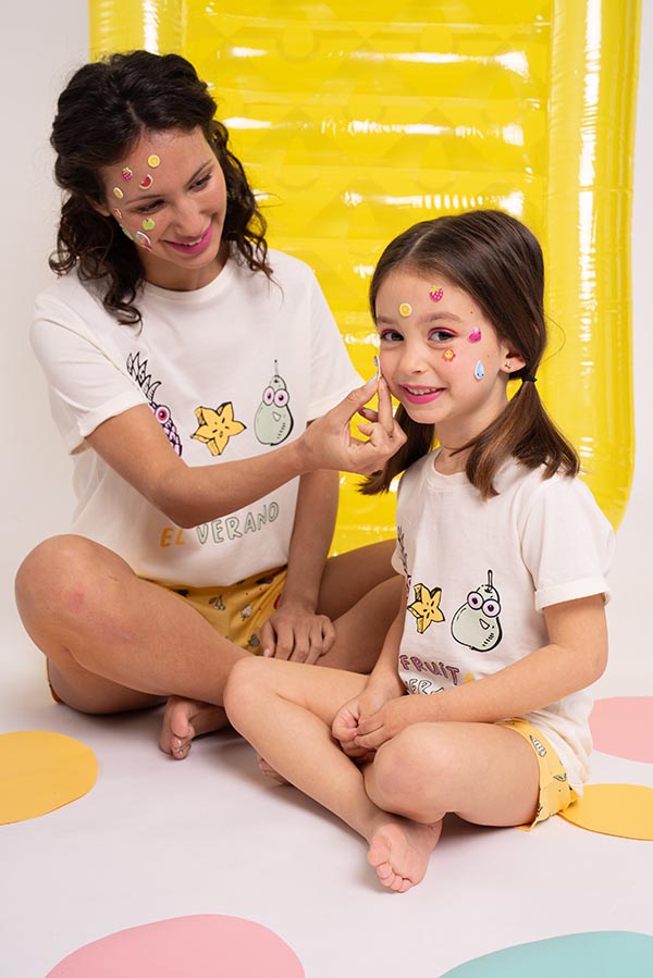Pigiama corto per bambini in cotone Frutta | MUYDEMI