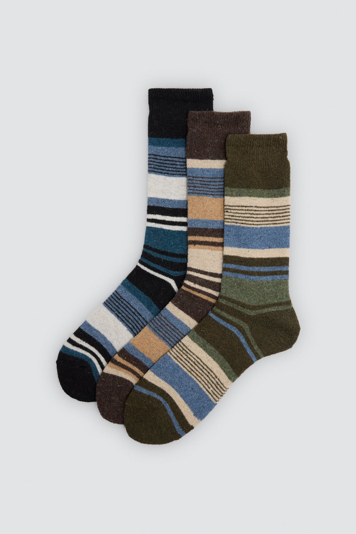 Pack 3 calzini angora estampado rayas