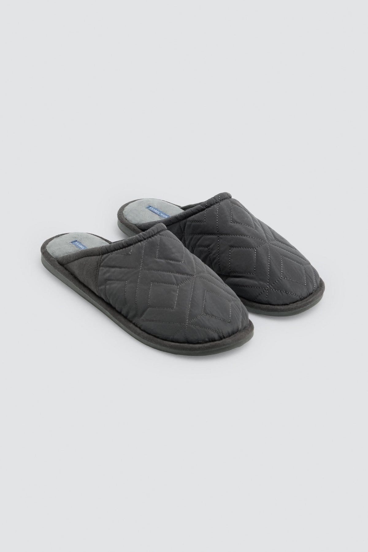 Pantofole da uomo imbottite verdi effetto velluto