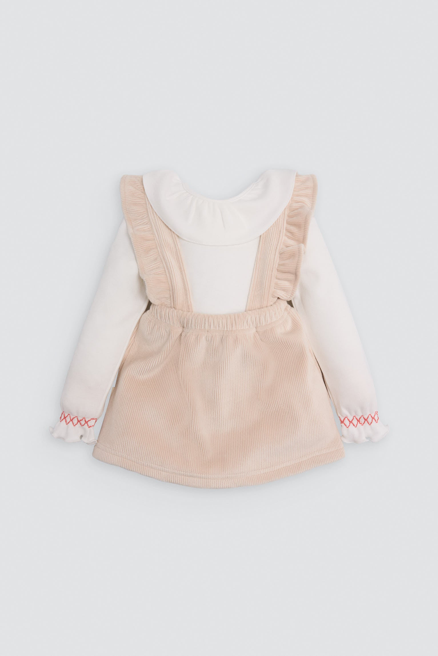 Conjunto bebé falda pana y camiseta manga larga volante - Ysabel Mora