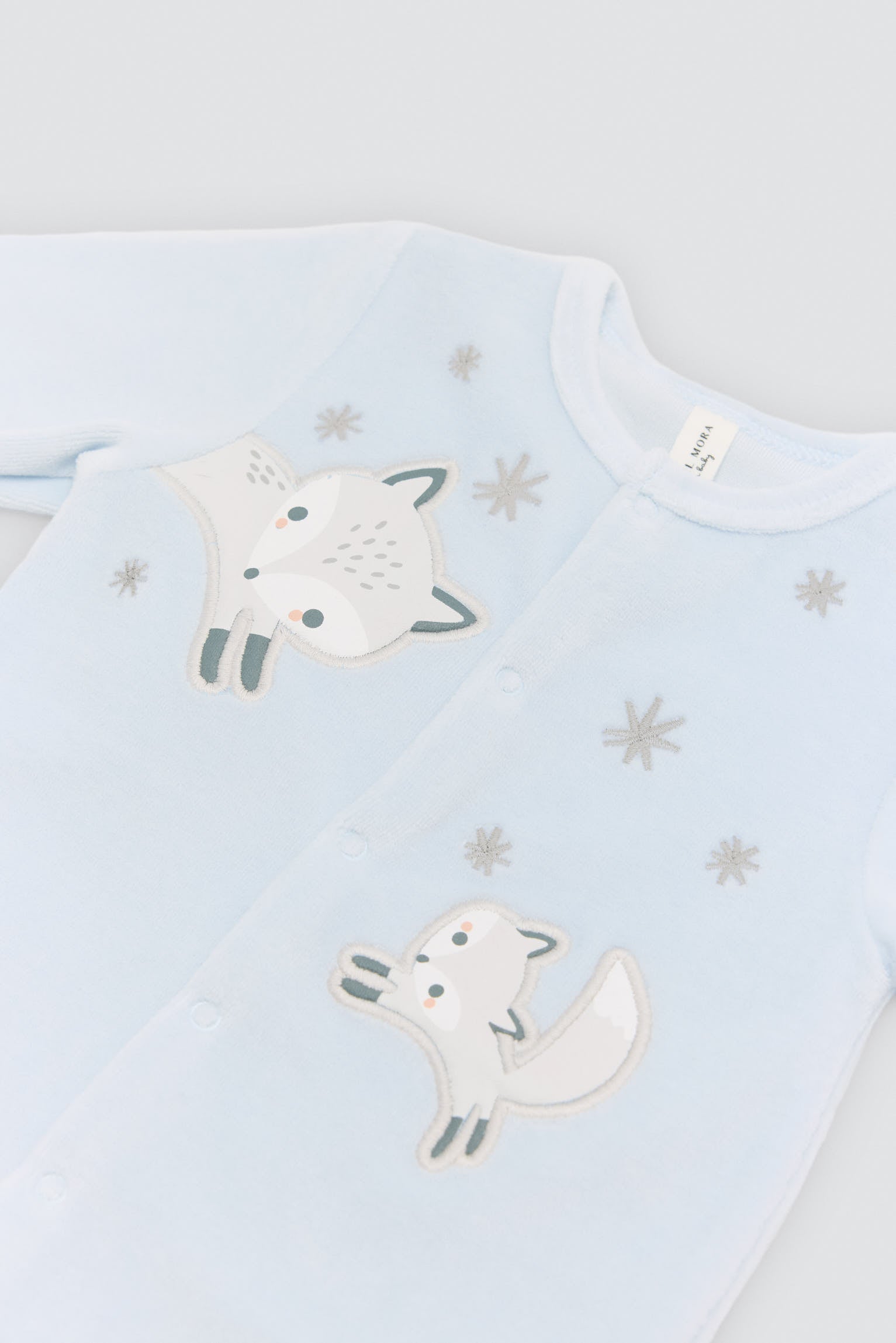 Pelele bebé terciopelo estampado zorros - Ysabel Mora