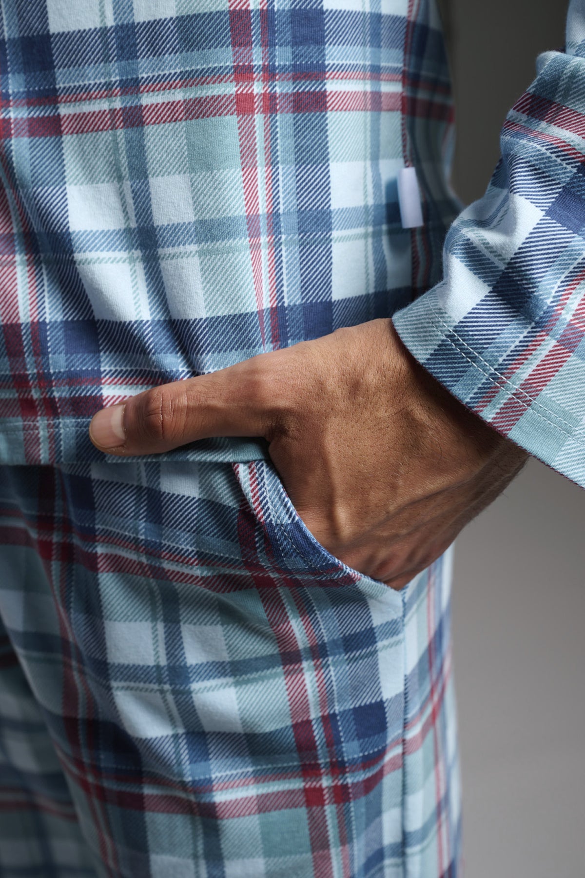 Pijama camisero largo uomo algodón cuadros