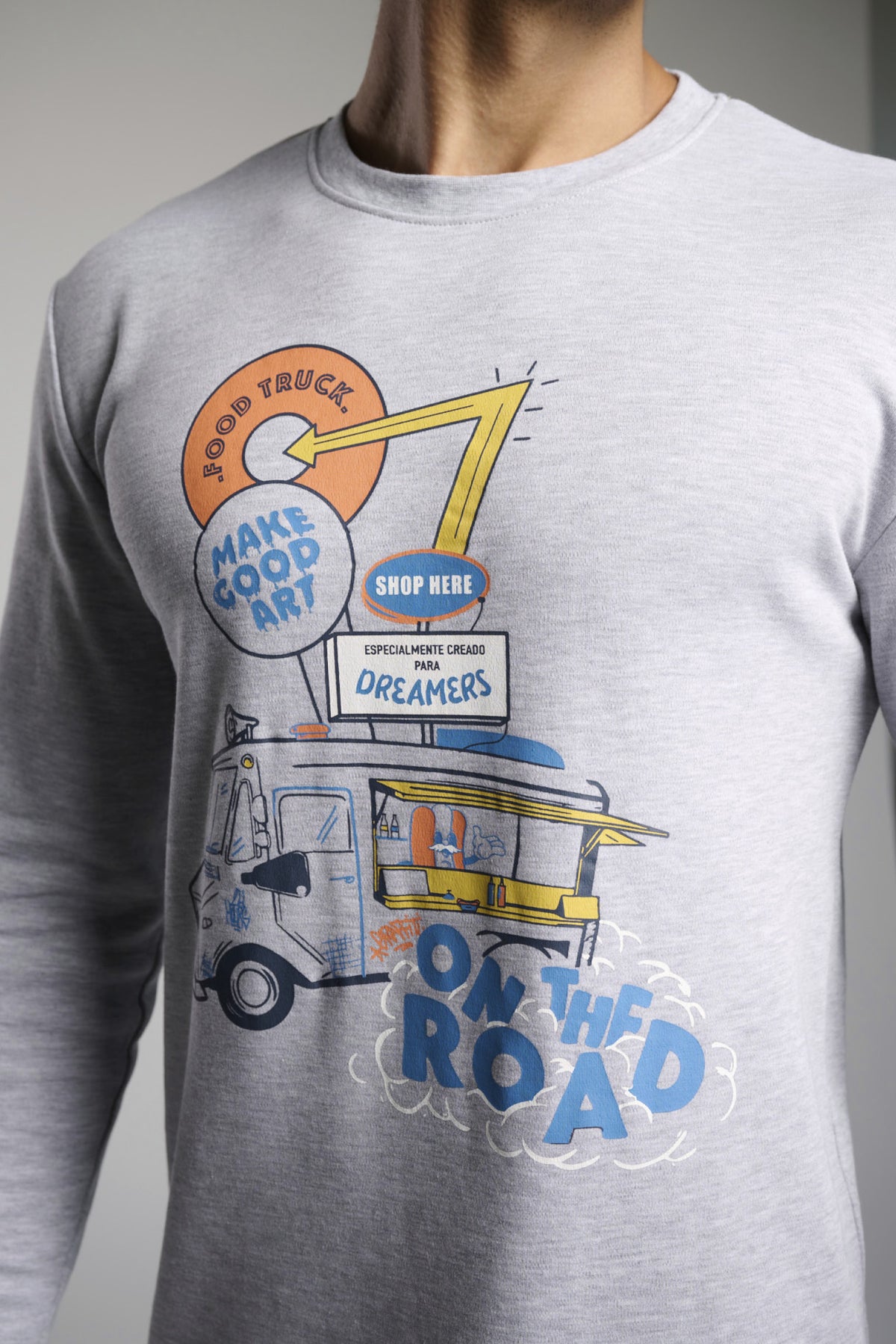 Pigiama lungo uomo afelpado stampa Food Truck
