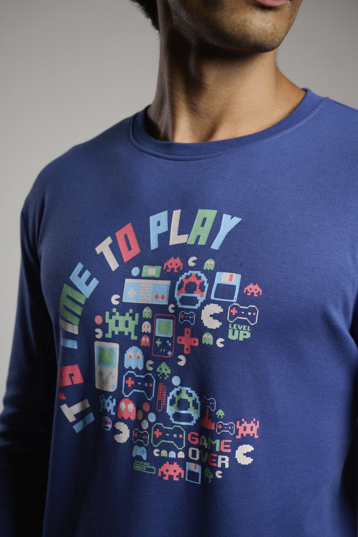 Pigiama lungo uomo afelpado stampa gamer over