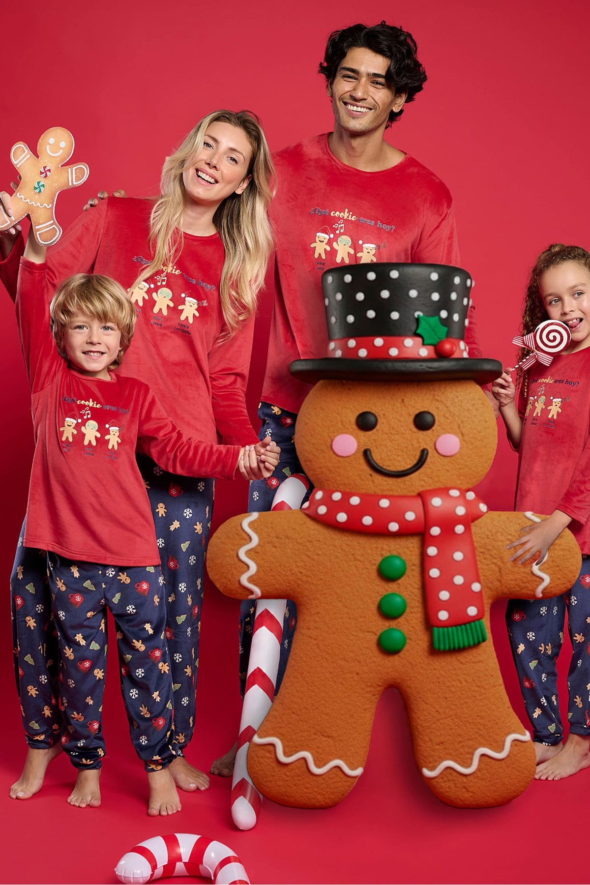 Pigiama lungo bambino unisex terciopelo stampa galletas de jengibre Navidad