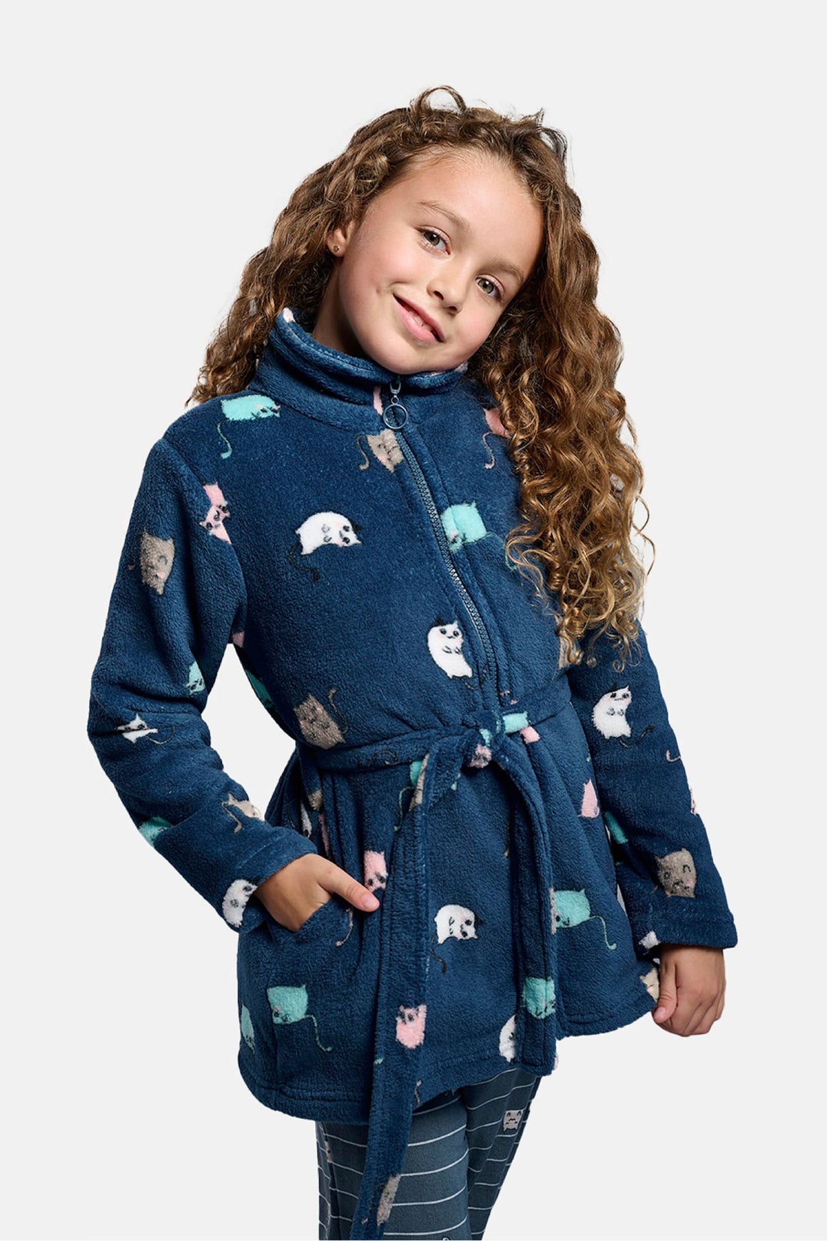 Bata bambino polar coralina bambina stampa gatos