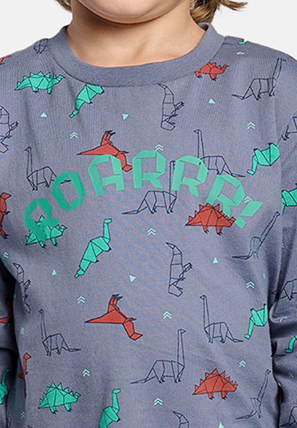 Pigiama lungo bambino cotone Roar stampa dinosaurios