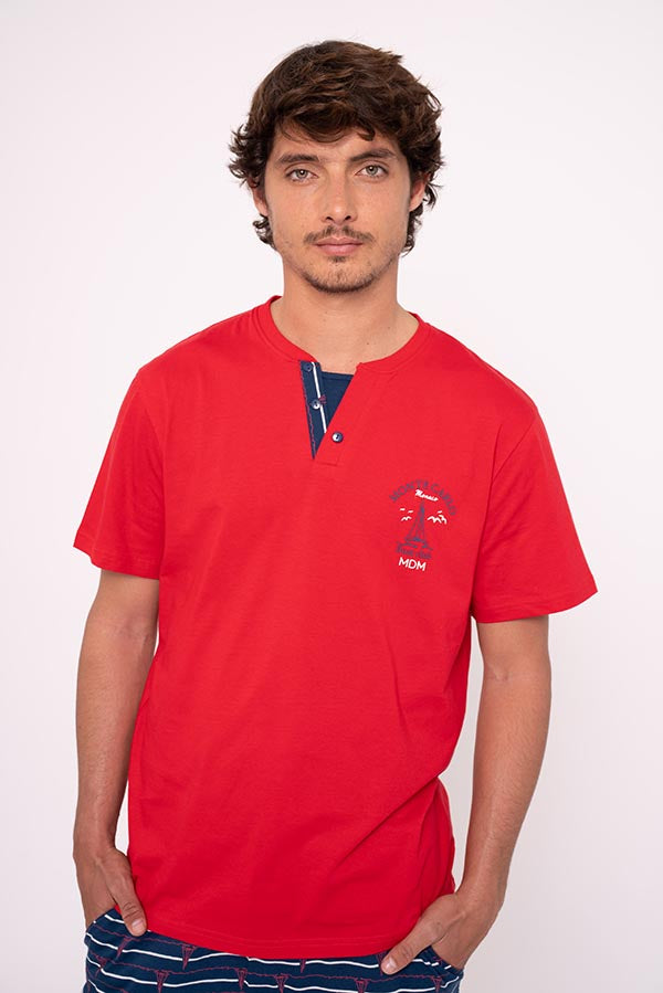 Pigiama corto da marinaio in cotone da uomo | MUYDEMI