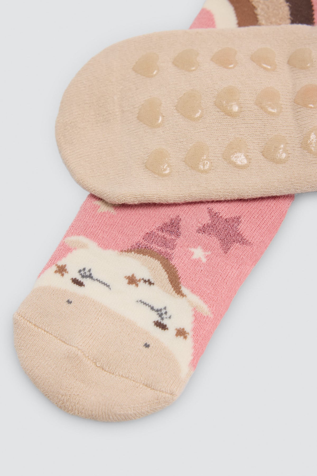 Pack 3 calzini bambina termici antidelizantes estampado unicornios y arcoiris