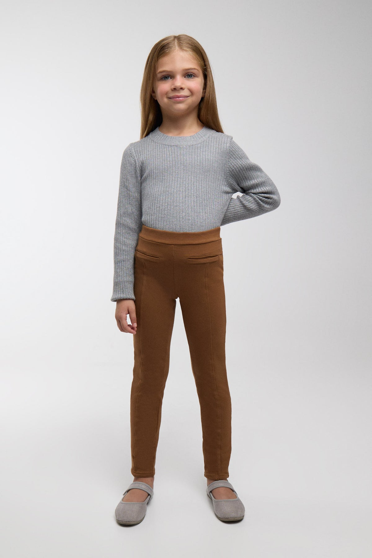 TÉRMICO Leggings afelpados bambina pitillo marrón