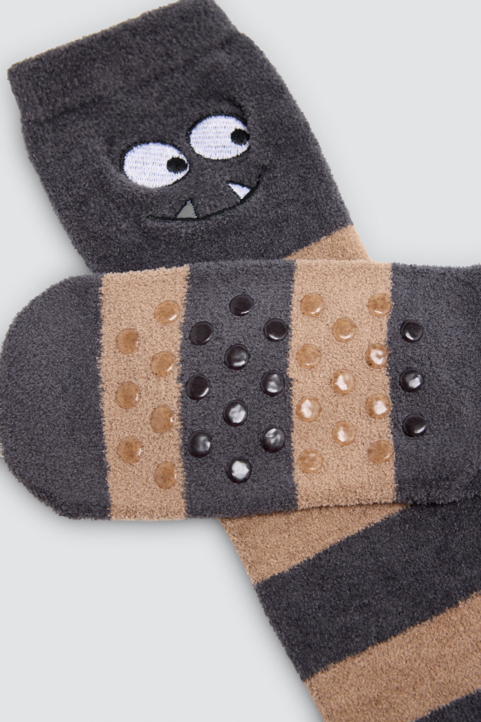 Pack 3 calzini bambino antideslizantes monstruos estampado rayas