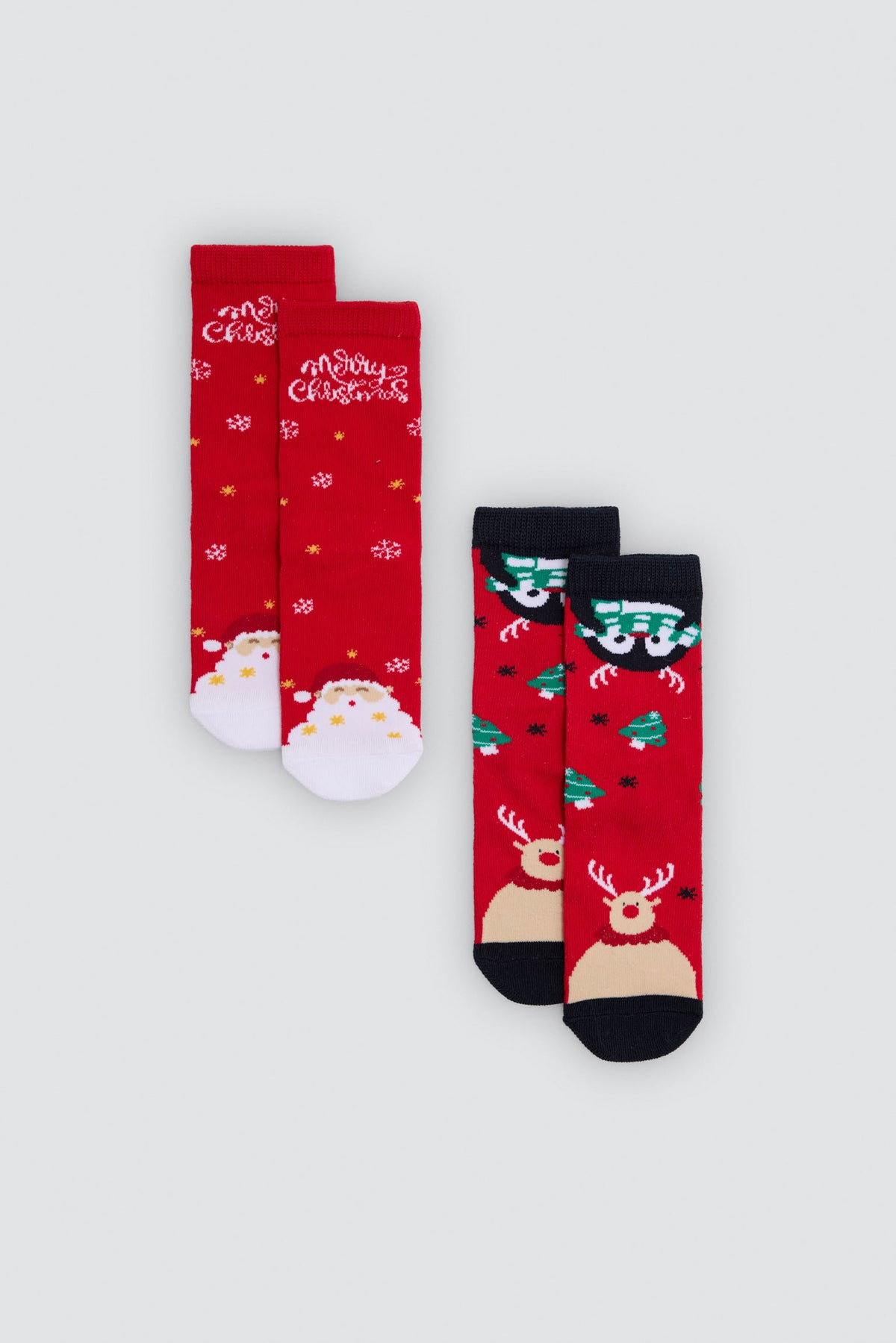 Pack 2 calzini bambino estampado navidad