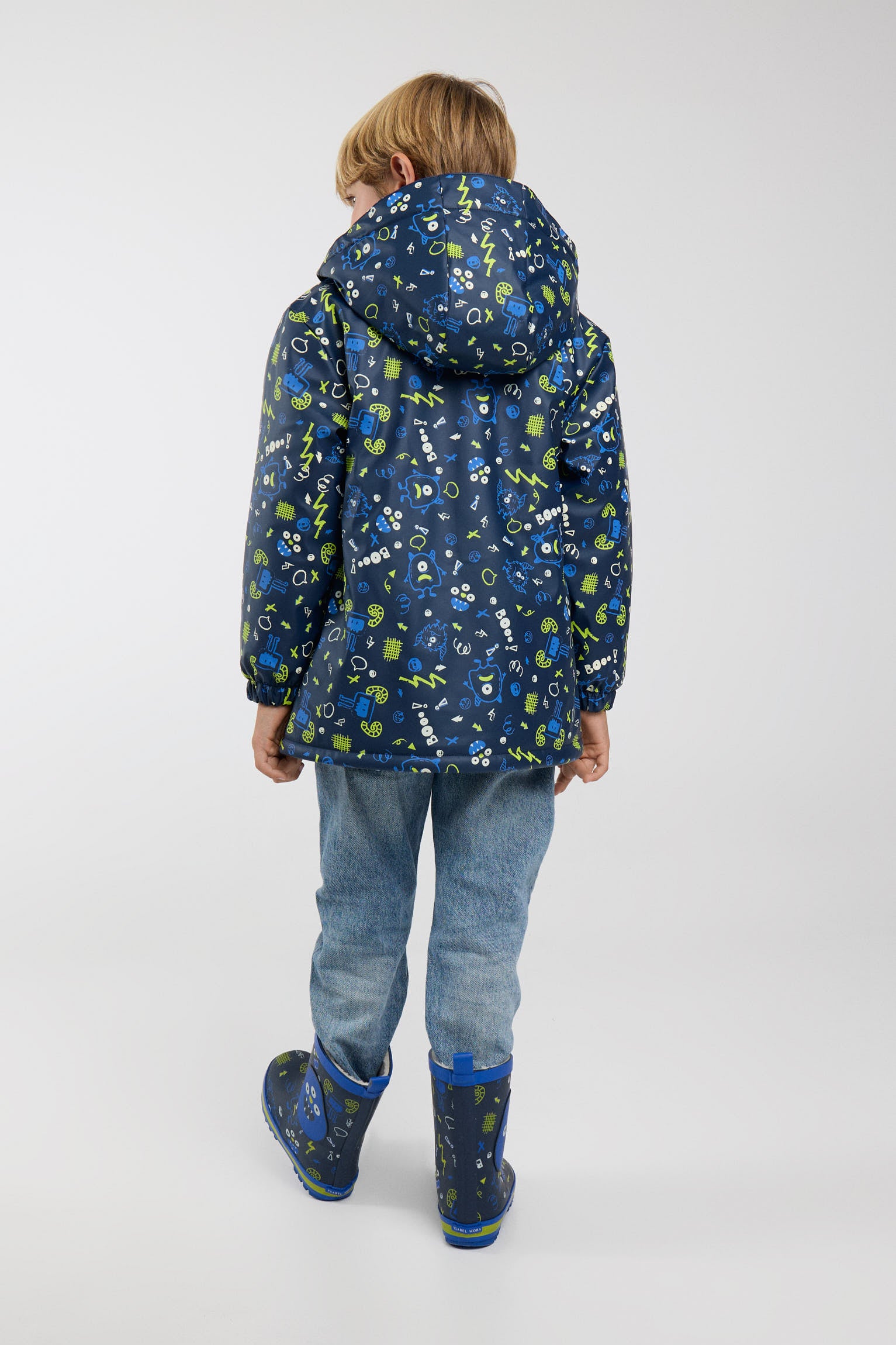 PREVENTA Chubasquero bambino forro polar estampado monstruos