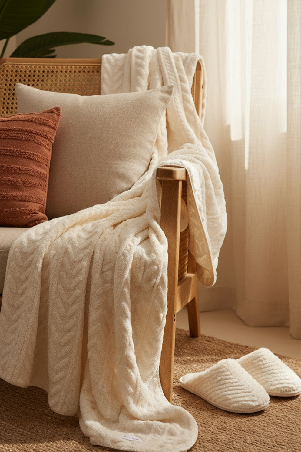 Pacchetto invernale con coperta e pantofole