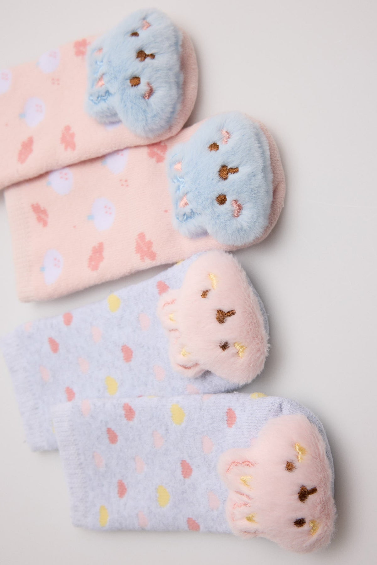 Pack 2 calzini neonato termici sensoriales conejos 3D